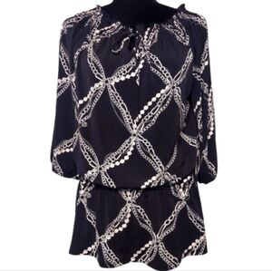 WHITE HOUSE BLACK MARKET Women's Off Shoulder Chain Pearl Top Size Medium